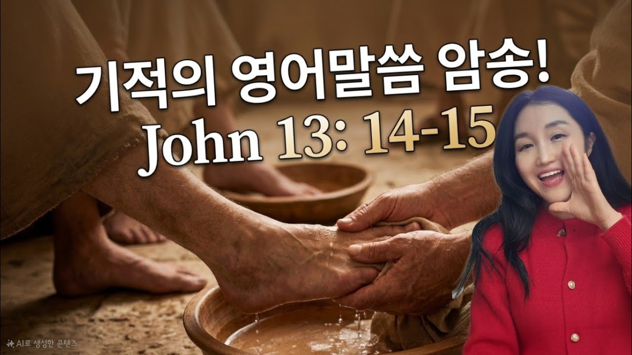 기적의 영어말씀 암송! John 13: 14-15 #영어성경 #nlt #성서유니온매일성경  #영어공부 #영어 #john13 