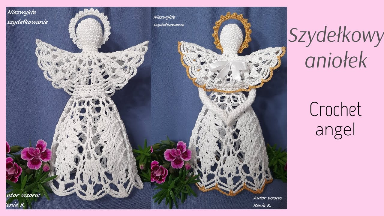 Aniołek 14 cm  szydełko. Wzór /author pattern Renia K.Crochet angel. @niezwykleszydelkowanie
