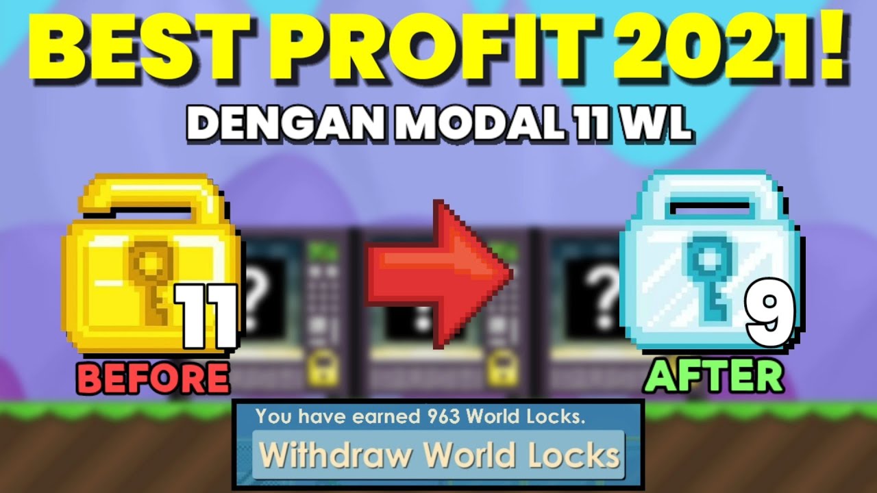 CARA PROFIT DENGAN MODAL 11 WL!!! PROFIT TERBAIK 2021 | Growtopia Profit 2021