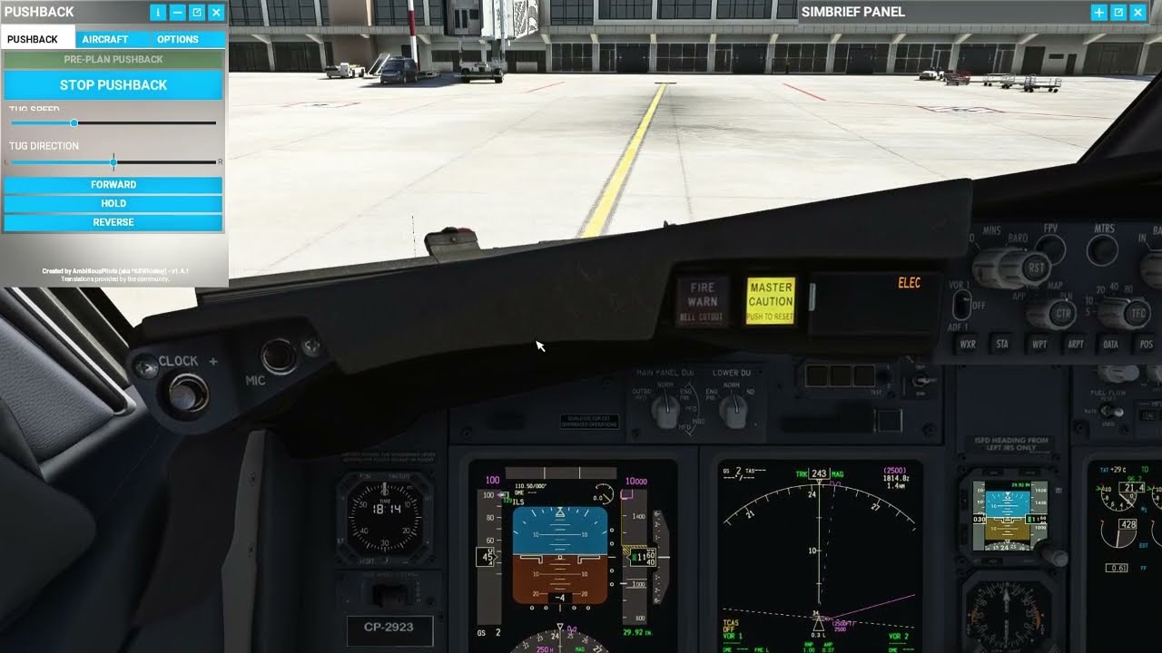Toolbar Pushback BUG FS2020: Read the description