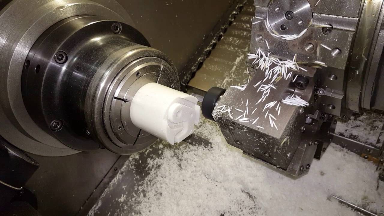Milling on a lathe.