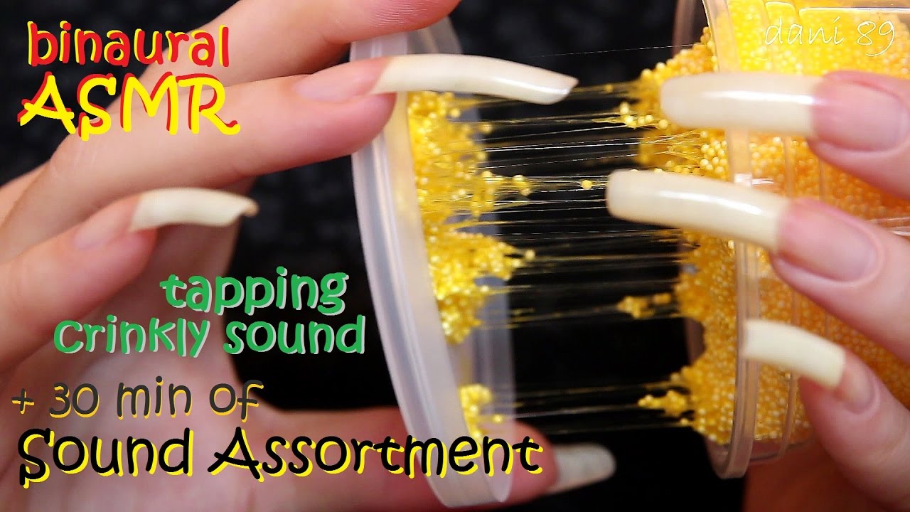 🎧 ASMR 🔊 SOUND ASSORTMENT: PLASTIC JAR of FOAM CLAY (1°part) 💤 tapping, scratching, crinkly sound ❤️