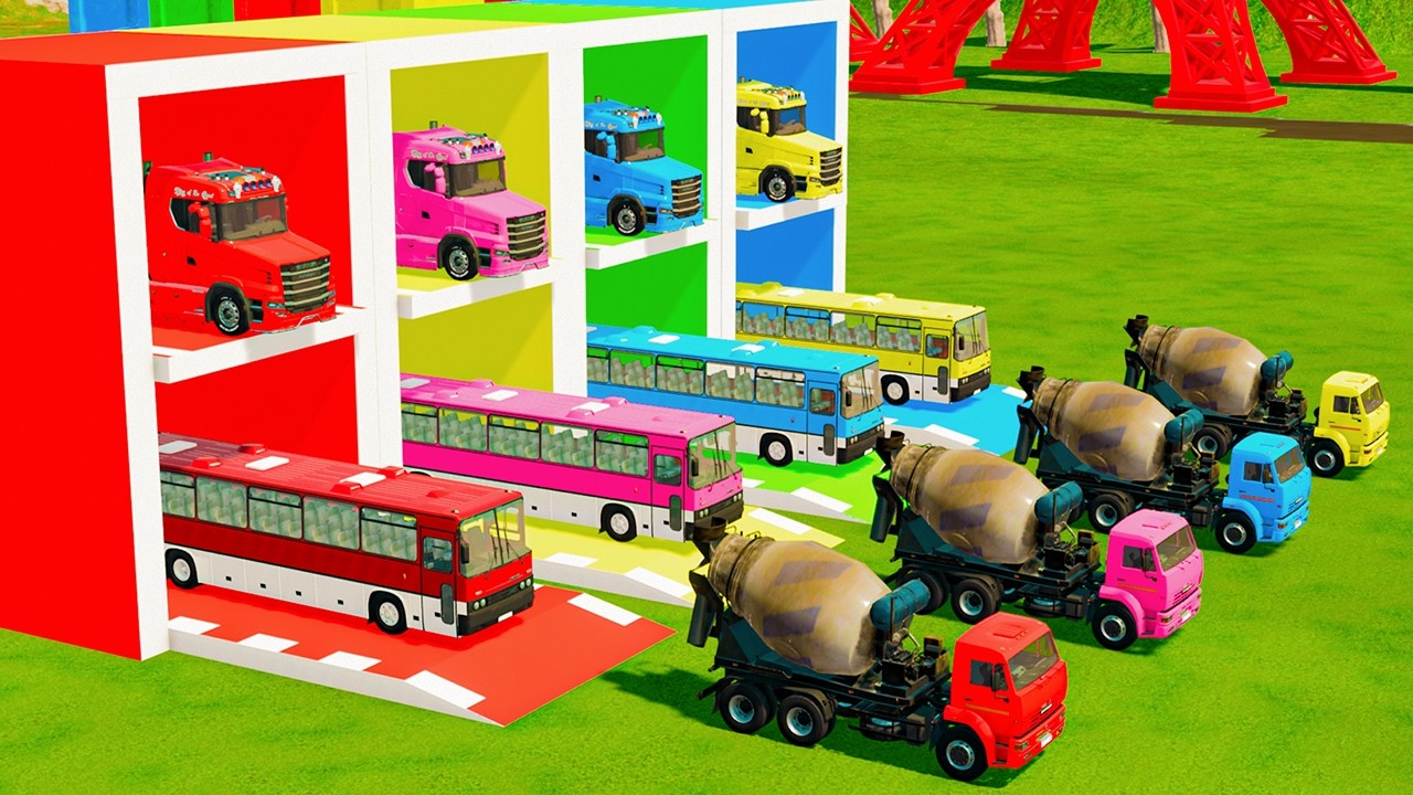 ALL POLICE VEHICLES AND EMERGENCY TRUCK, EXCAVATOR, CONCRETE MIXER TRANSPORT TO GARAGE - FS22