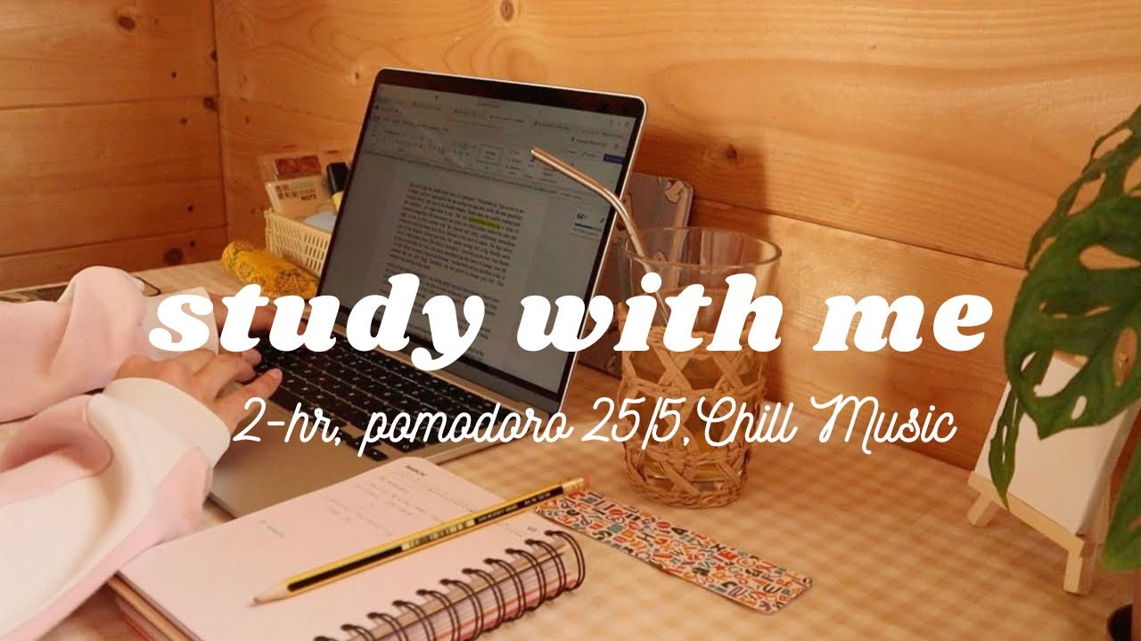2-HR STUDY WITH ME | Pomodoro 25/5 | chill music | afternoon study!