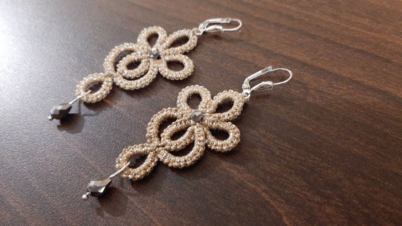 #71 Beautiful tatted earrings: needle tatting.||हिन्दी||English subtitles ||