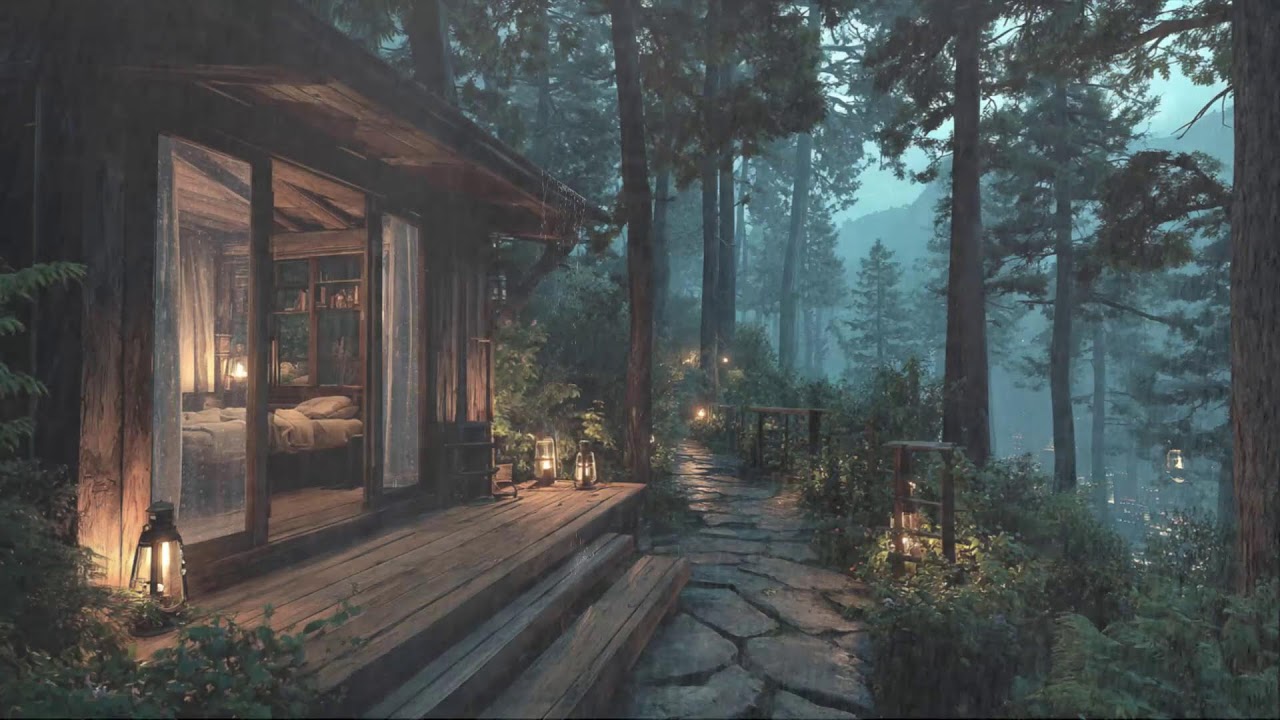 Deep Rain Sounds in a Cozy Forest Cabin | Relaxing Rain for Sleep, Study & Stress Relief