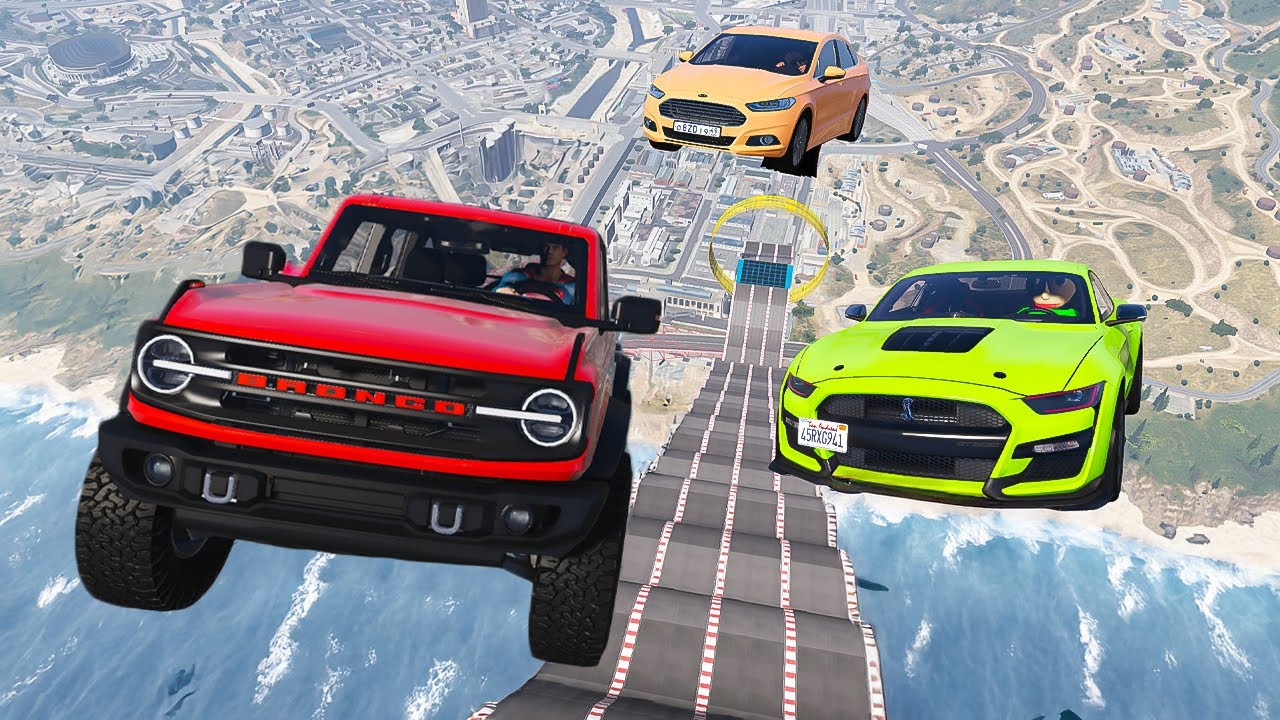 Ford Ailesi Arabalar Kasisli İniş Parkurunda - GTA 5 MODS