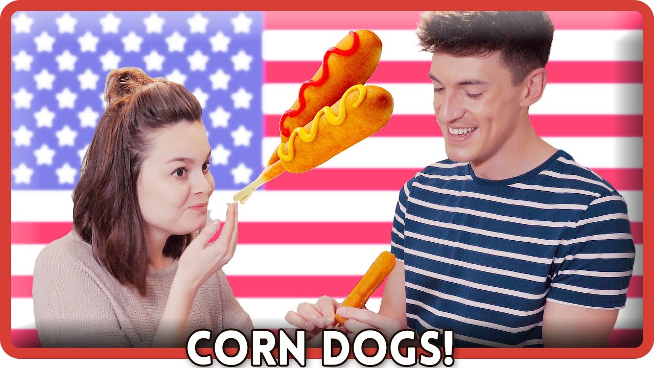 CORN DOGS! | Trying American Food