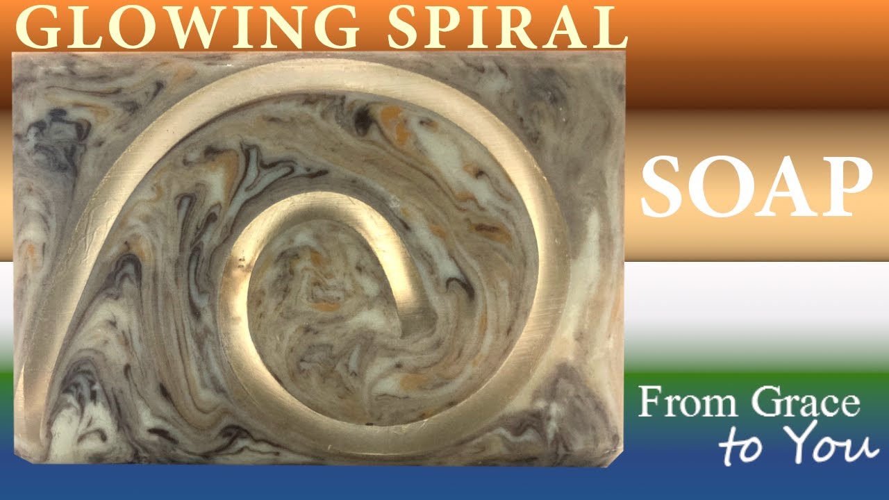 Making Easy Glowing Spiral Cold Process Soap with Melt and Pour Spiral