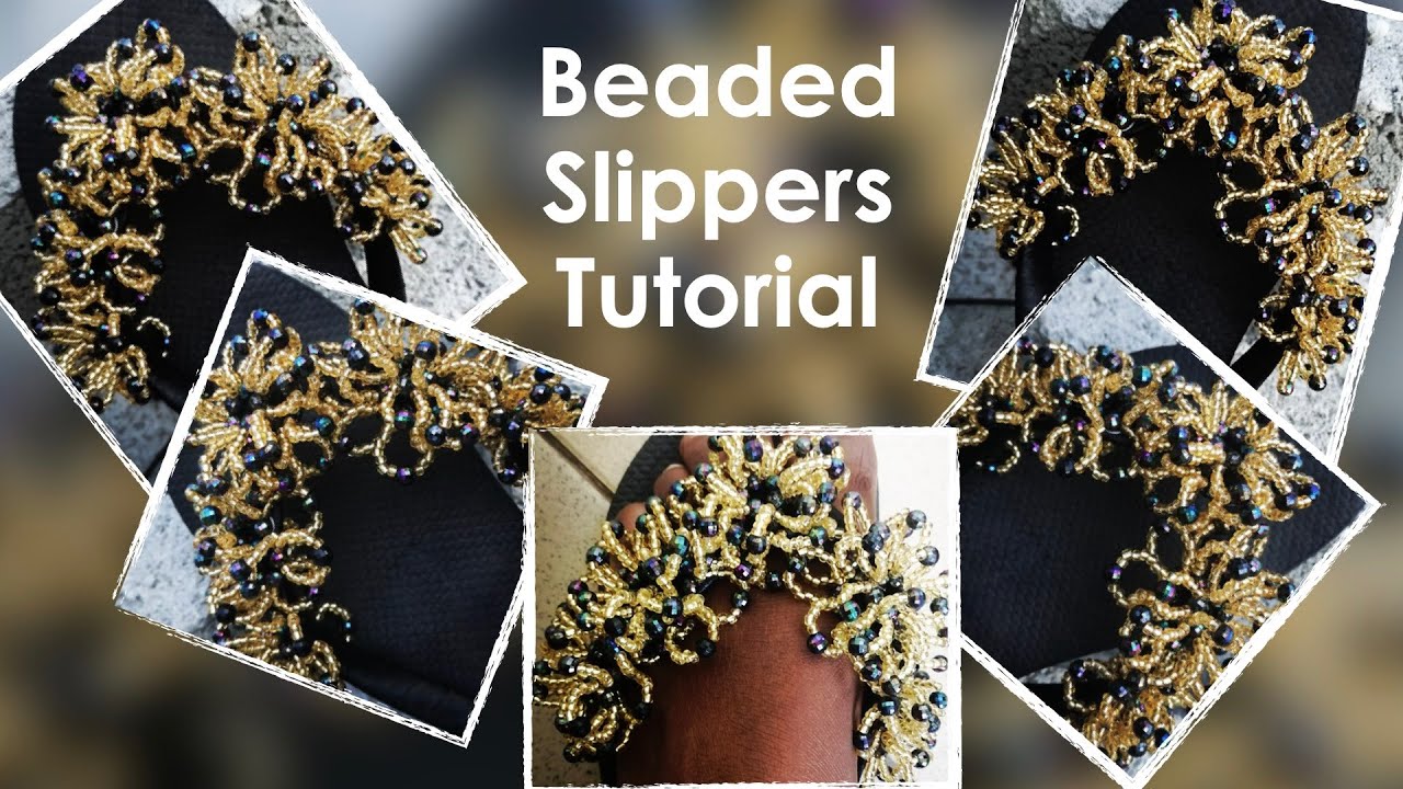 How to make Beaded Slippers | DIY Beaded Flip-flops | Beaded Sandals Tutorial using seed beads