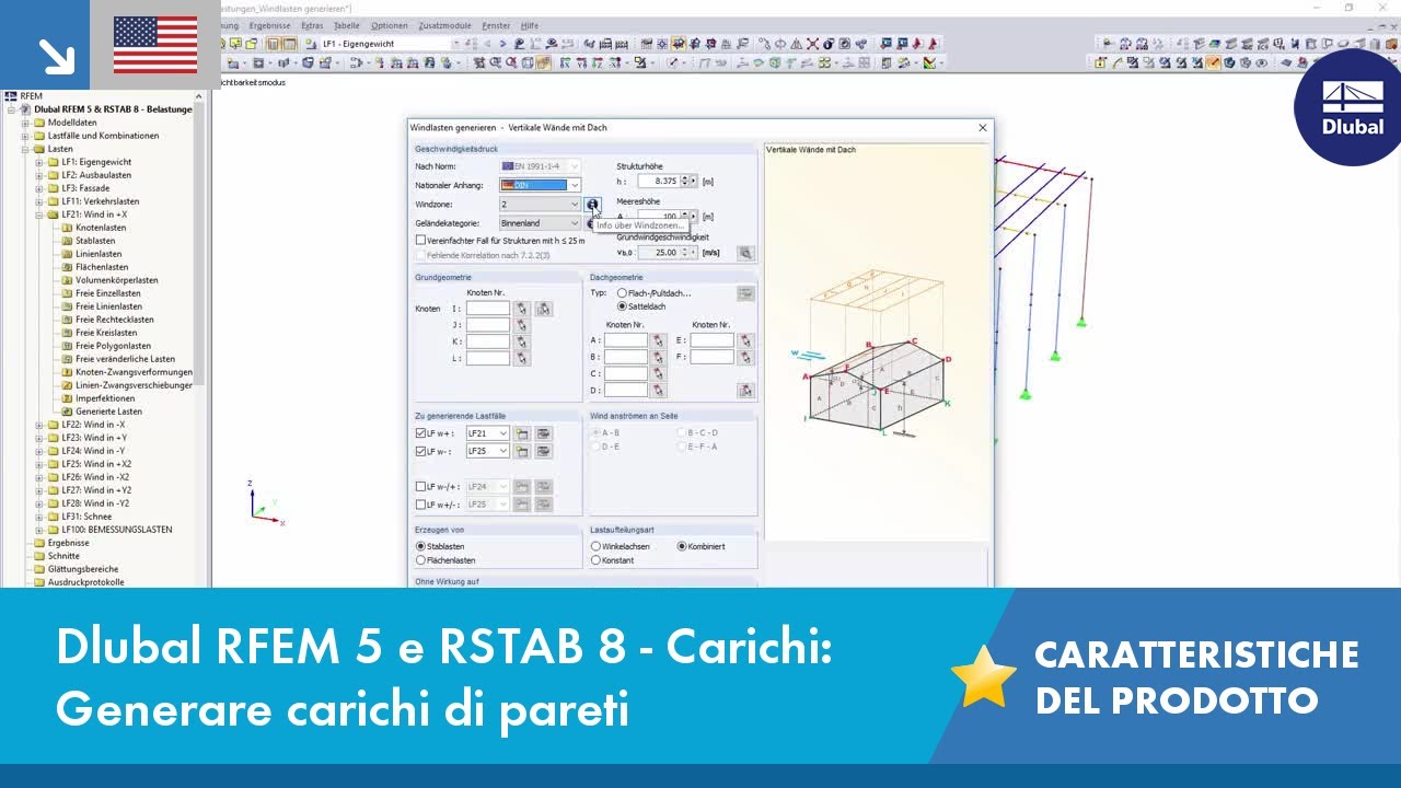 [EN] Dlubal RFEM 5 e RSTAB 8 - Carichi: Generare carichi di pareti