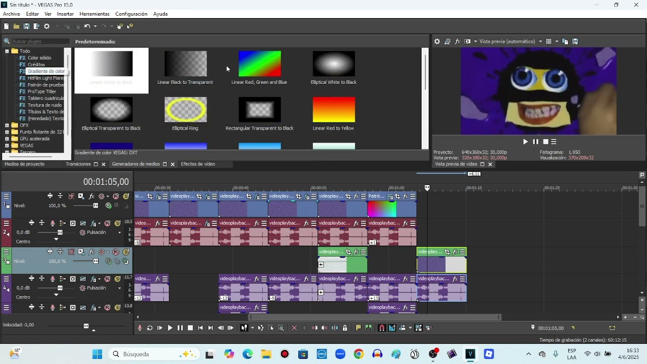 how to make preview 2 effects on vegas pro