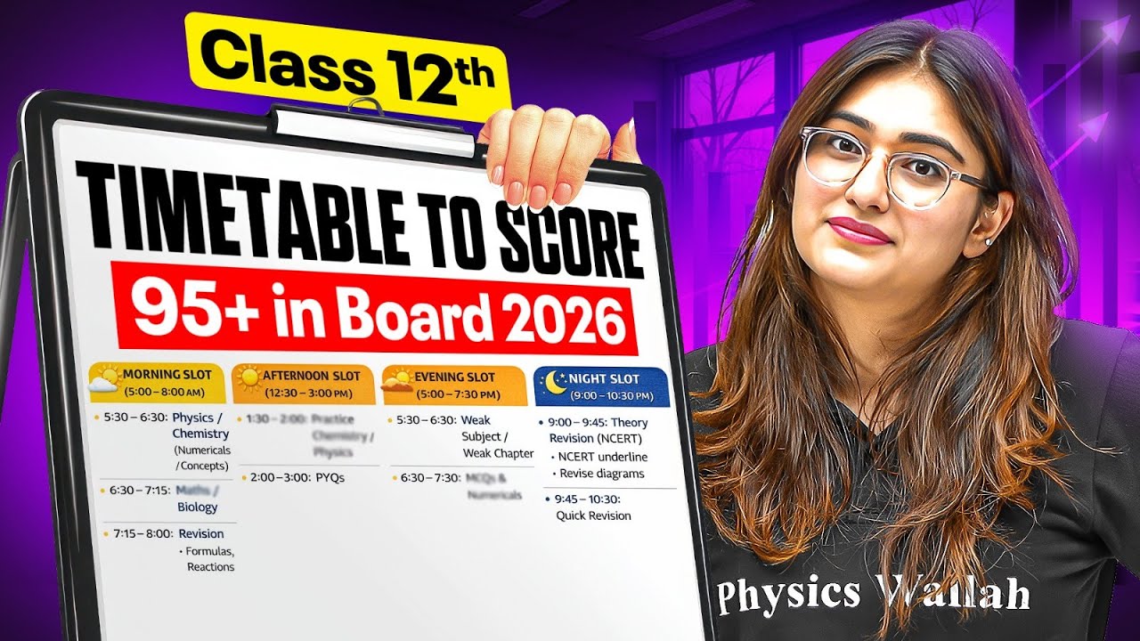 Class 12 Topper’s Timetable to Score 95%+ in Boards 2026 | Aarushi Ma'am