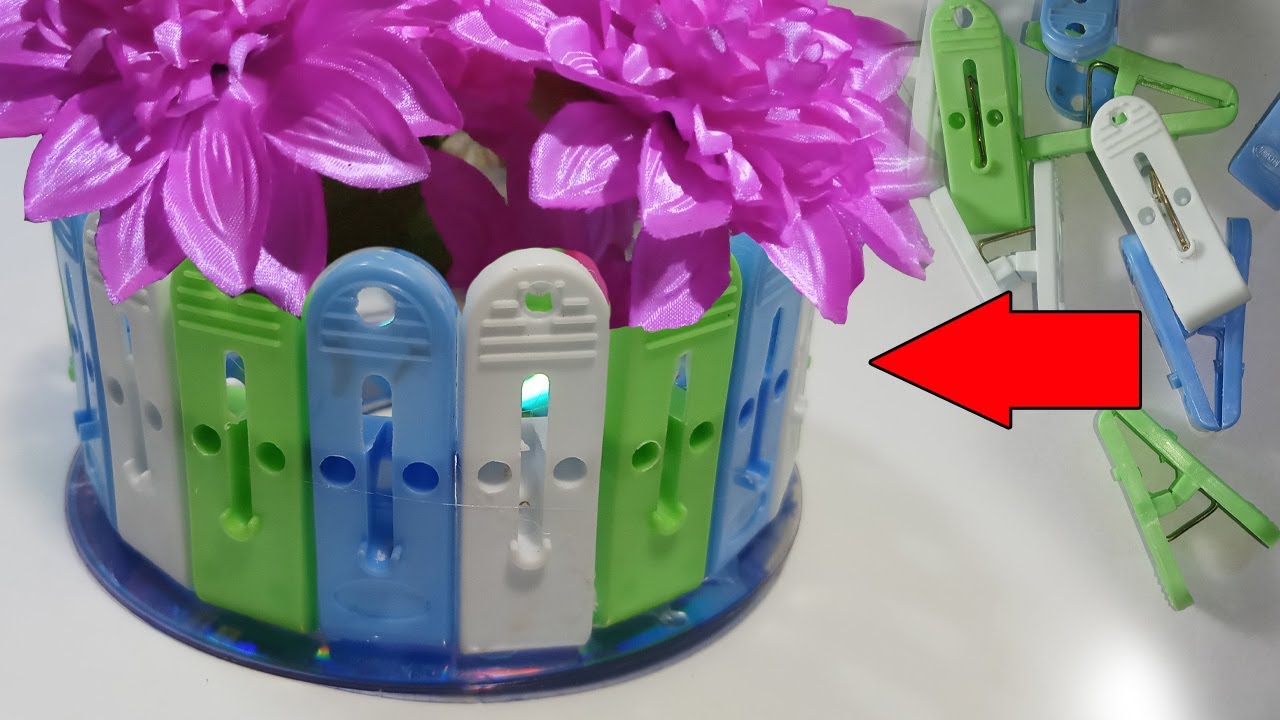 Amazing Flower Pot Making / Clothespin Diy Ideas / Easy Flower Pot
