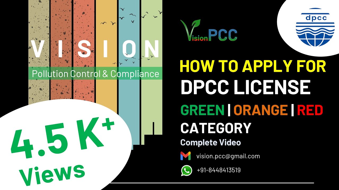Apply for Consent in DPCC. White/Green/Orange/Red Category.
