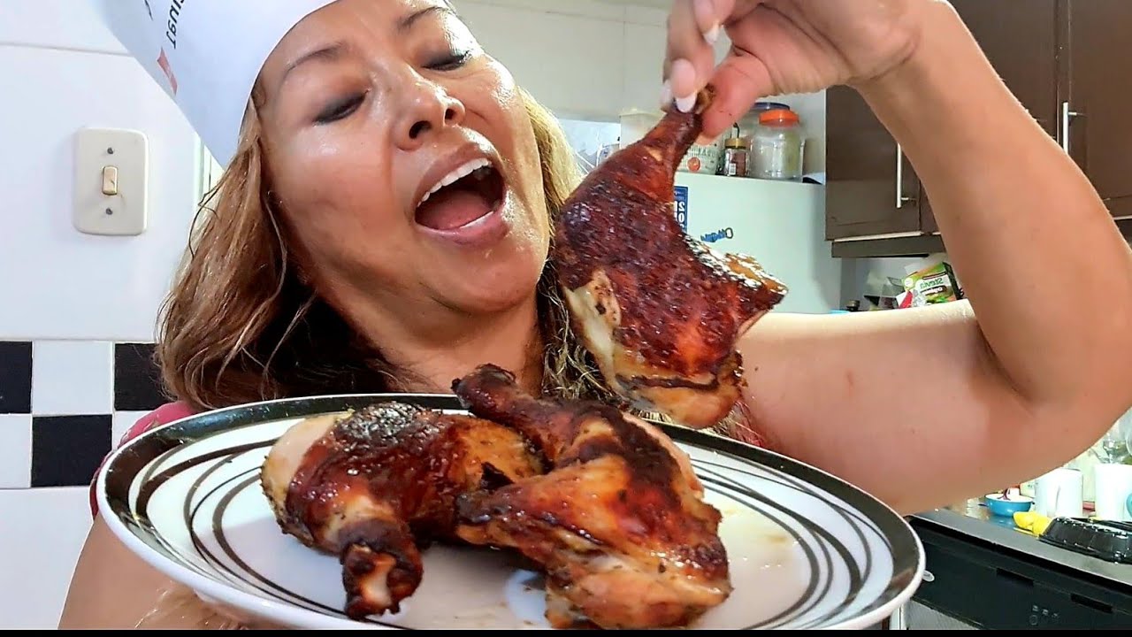 Cómo asar Pollo en #AirFryer- perniles de pollo 🍗 asado sin aceite -comida saludable 🐔🍗 exquisita