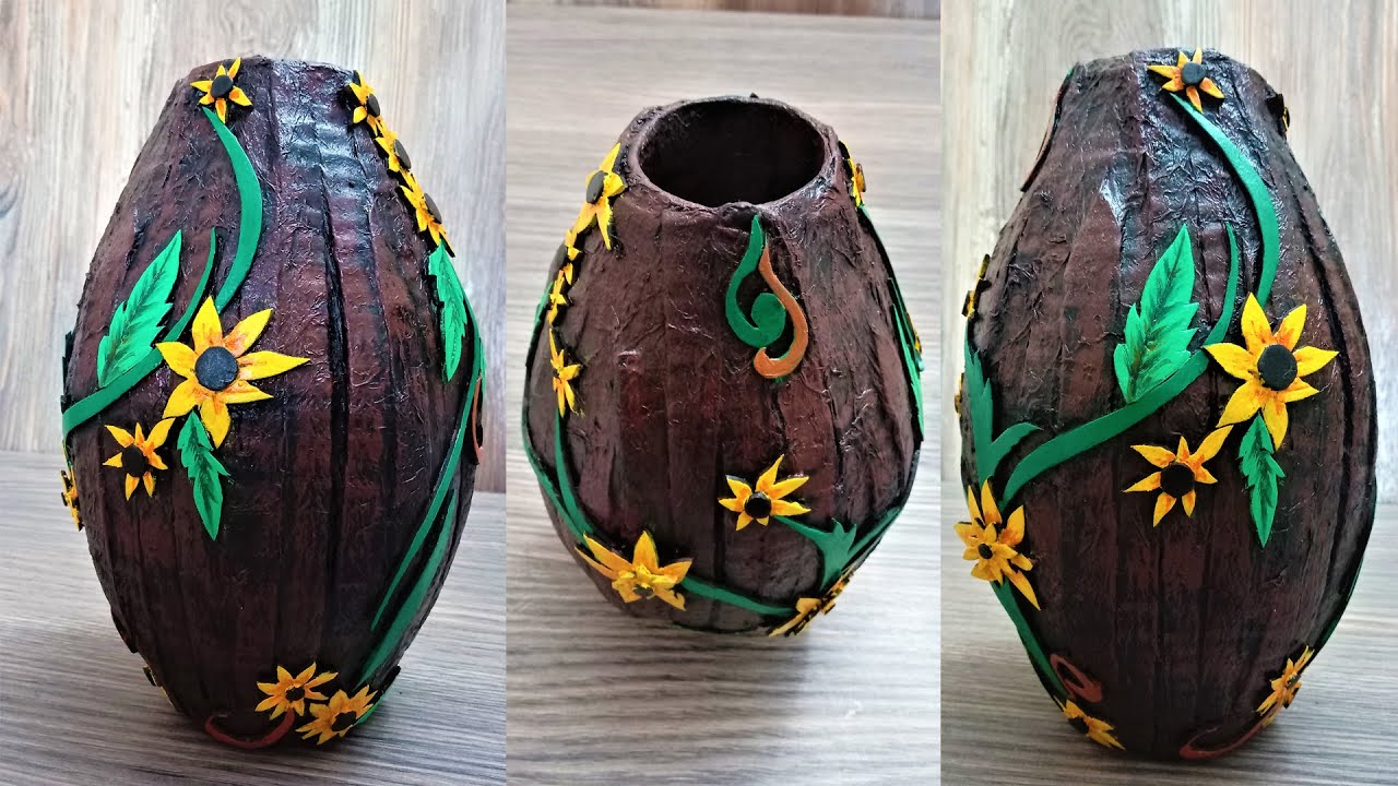 Cardboard Flower Vase Making | Stylish Flower Vase | Flower Pot | Flower Vase Craft Ideas | 3D Vase