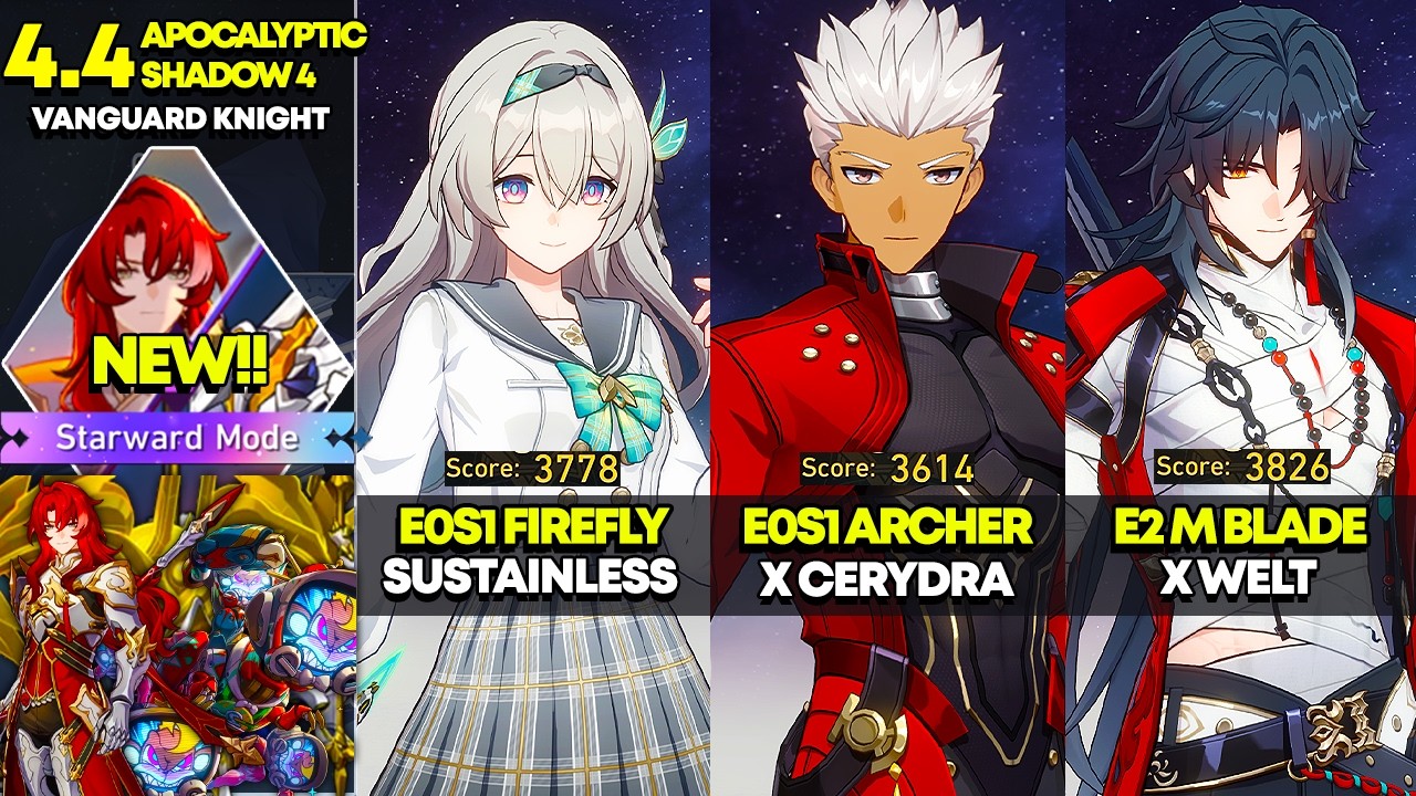 E0S1 Firefly, E0S1 Archer, E2 Mortenax Blade | Apocalyptic Shadow 4: Starward Mode | HSR 4.4