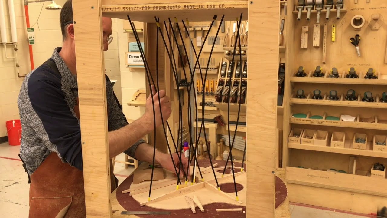 attach and shape soundboard struts and patches steps 1-2