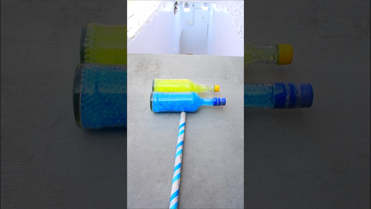 Yellow vs Blue Breaking glass bottle ⚠️🔥 Crushing Crunchy & Soft Things #shorts #asmr #satisfying