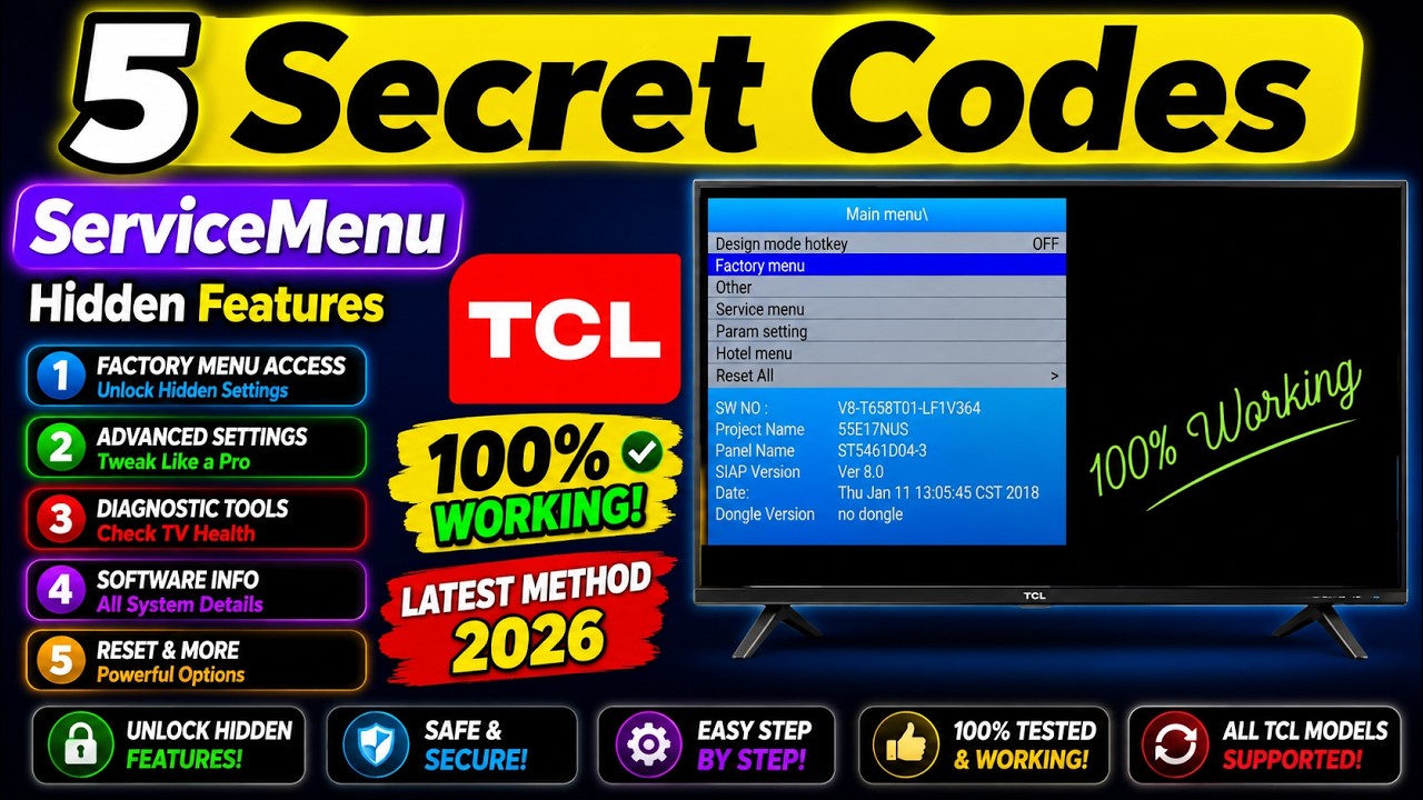 5 TCL Tv Secret Codes to Open Service Menu and Hidden Features