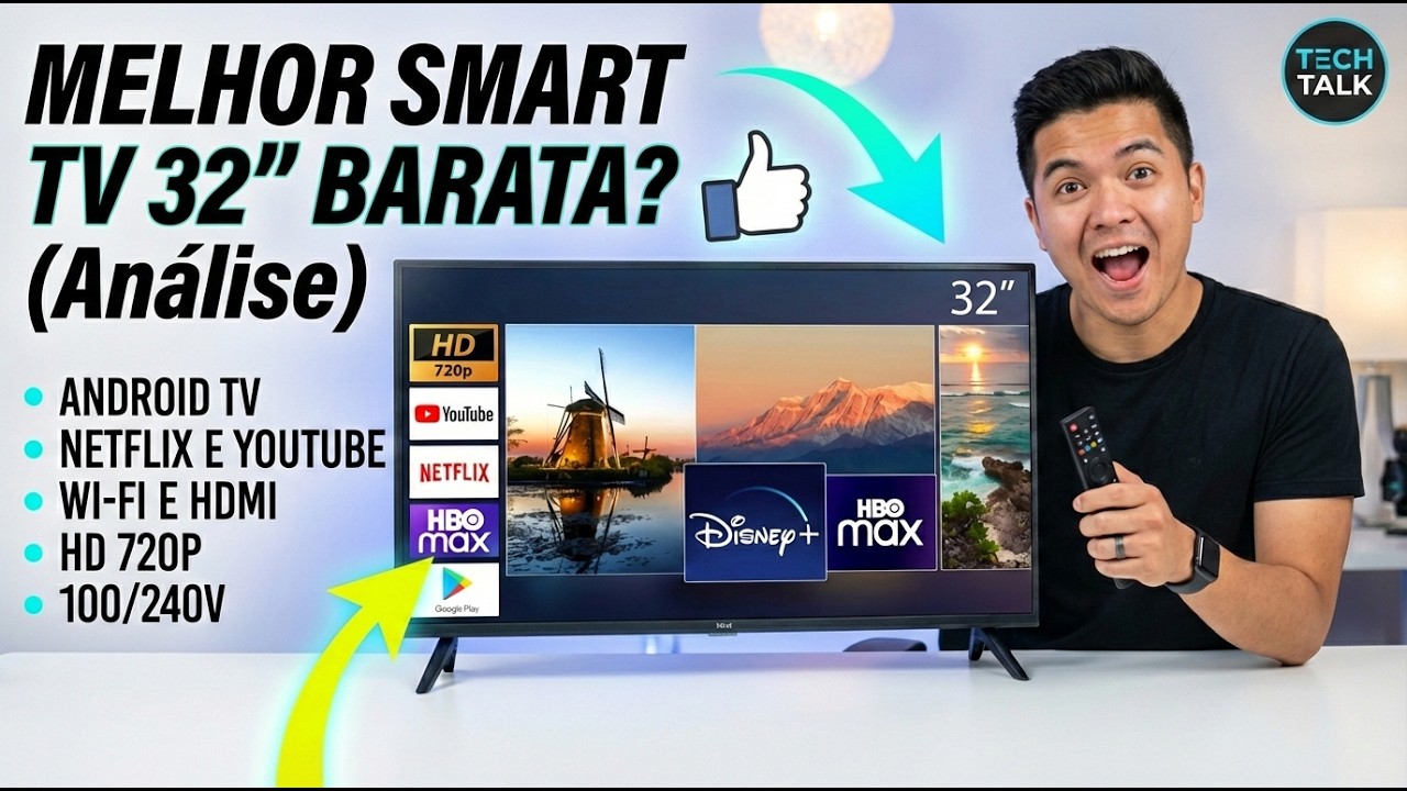 Smart TV 32” Android TV Vale a Pena? HD WiFi, Netflix, YouTube e Dolby Audio Review Completo!