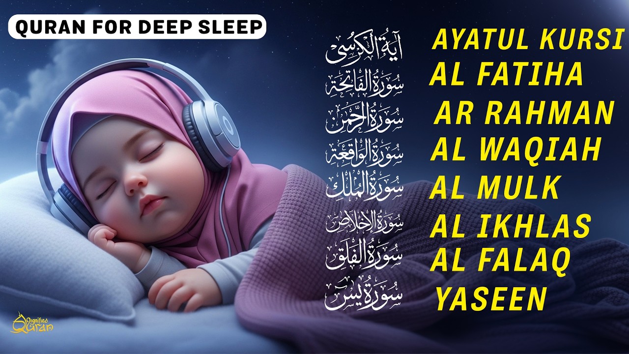 Calming Quran Before Sleep | Ayatul Kursi, Al-Fatiha, Surah Ar-Rahman, Al-Mulk, Yasin By Alaa Aqel
