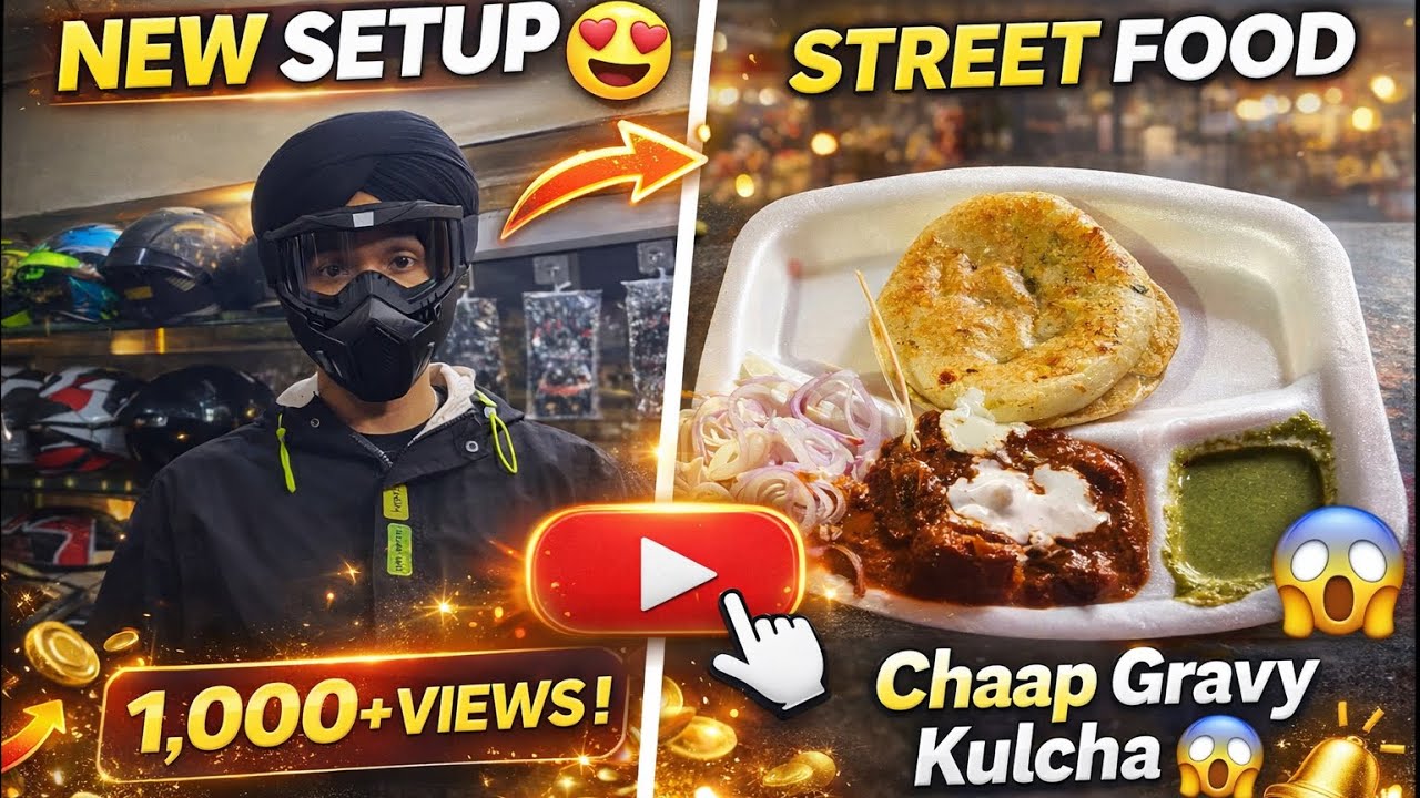 Street food 😍 chaap Gravy kulcha 😋 New setup 🥵 #explorewithonkar #viral #food #subscribe #vlog 