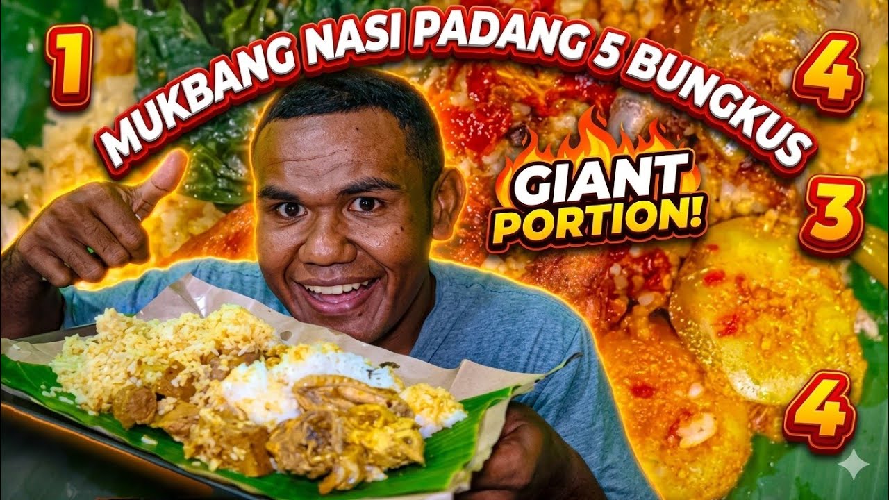 mukbang nasi Padang 5 bungkus #indonesia #mukbang #nasipadang