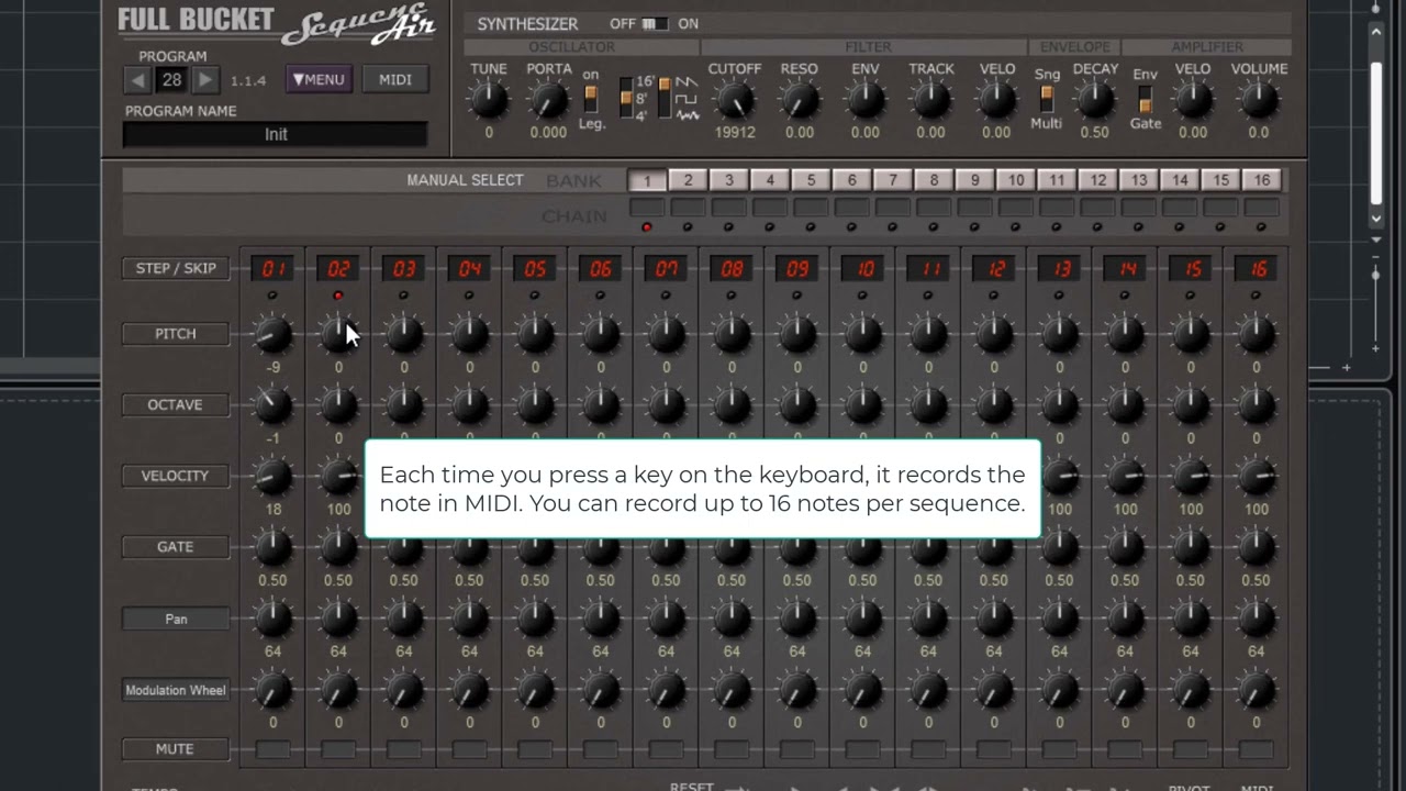 Program SequencAir to create its arpeggio. Français/English Subtitles