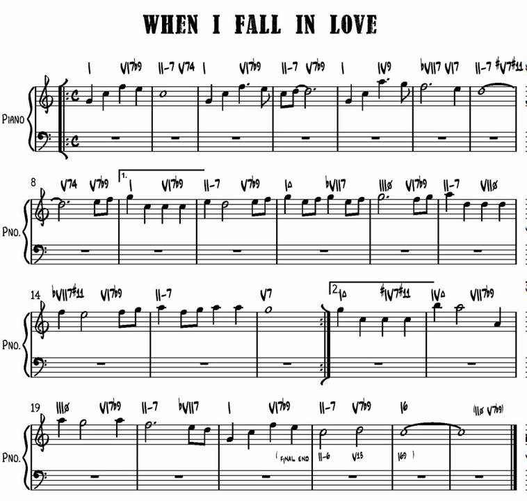 When I Fall In Love Backing Track (Playalong) for piano