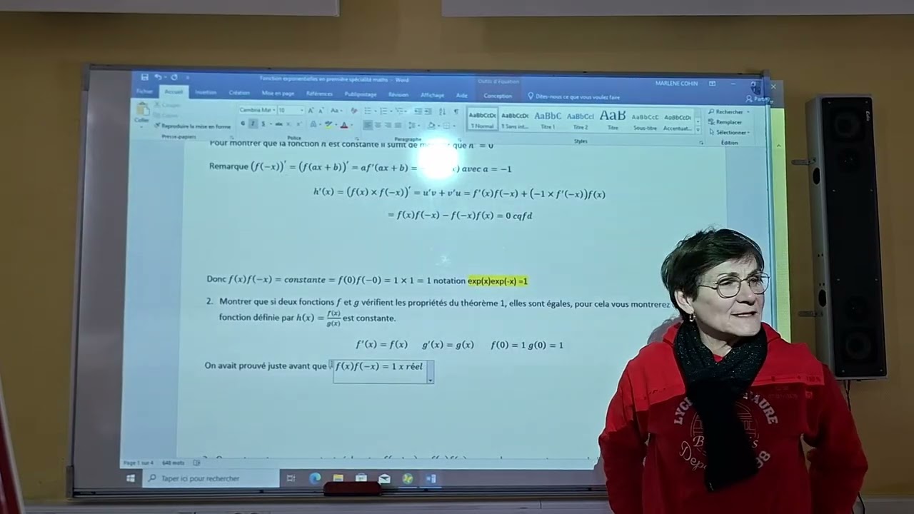 Démonstration unicité et propriétés fonction exponentielle 