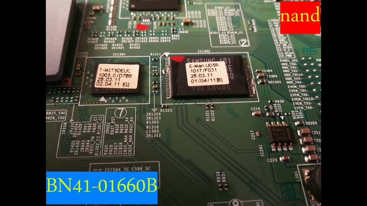 Samsung UE40D5500RW перезагружается. BN41-01660B замена nand.