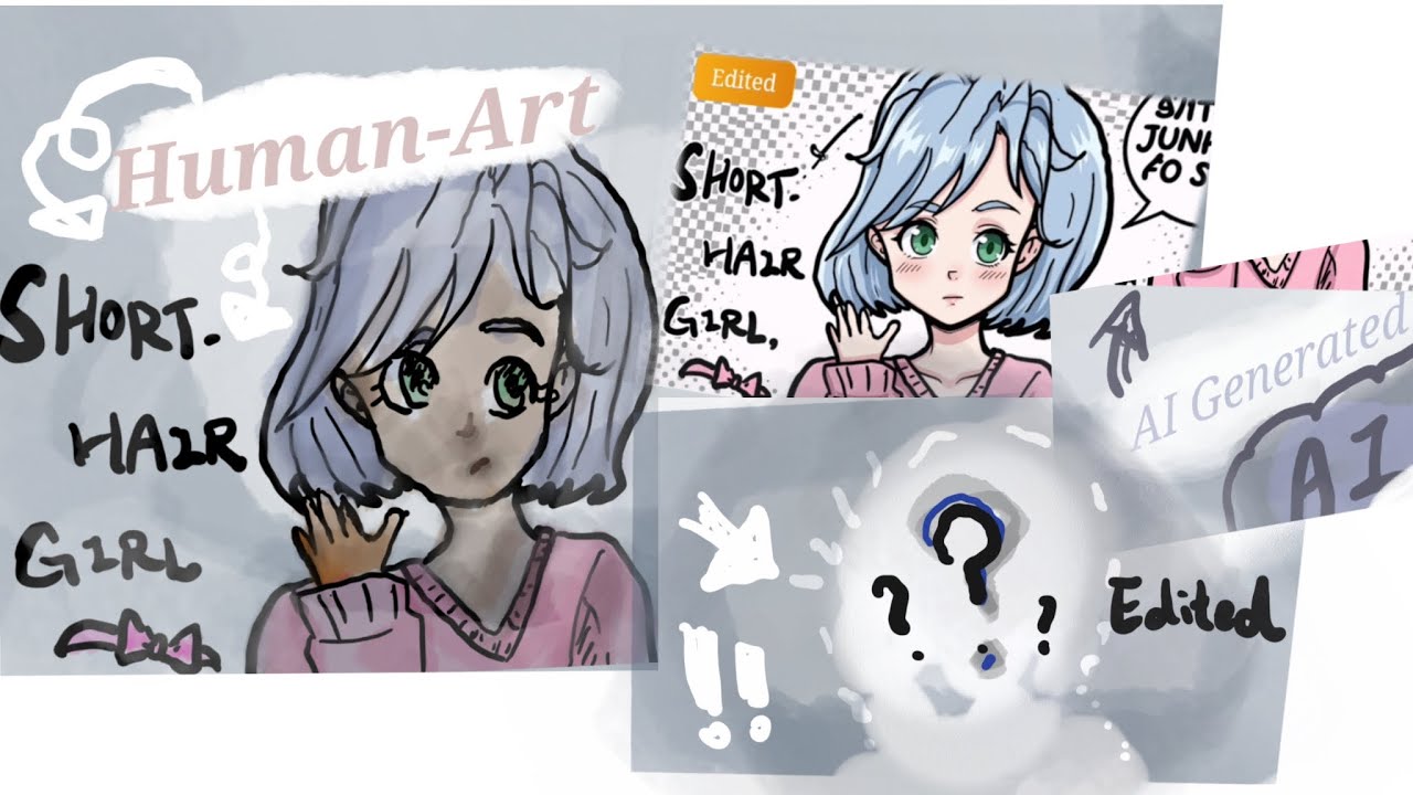 DRAW a girl to ask AI generate MANGA style (Isn't easy to modify 💬]