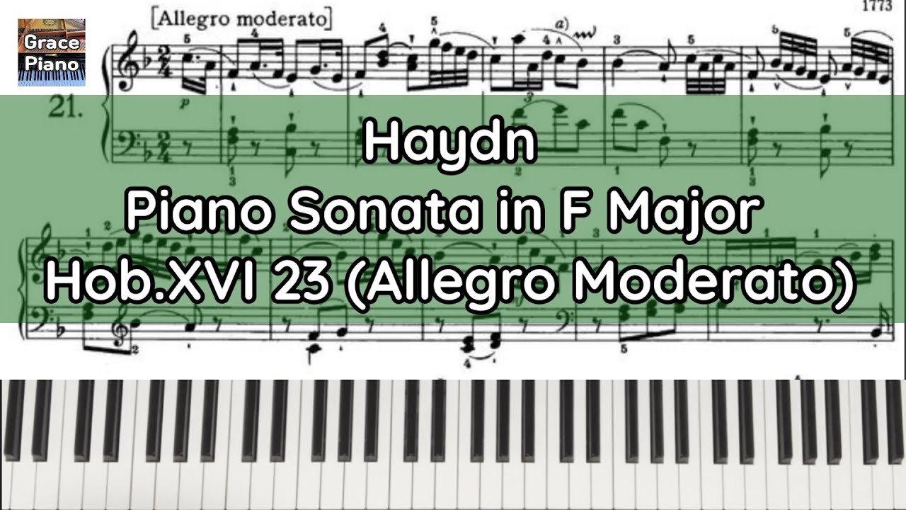 [Sheet] Haydn Piano Sonata in F Major Hob.XVI 23 (1.Allegro Moderato) #sheetmusic #예중입시곡 #초등학교콩쿨곡