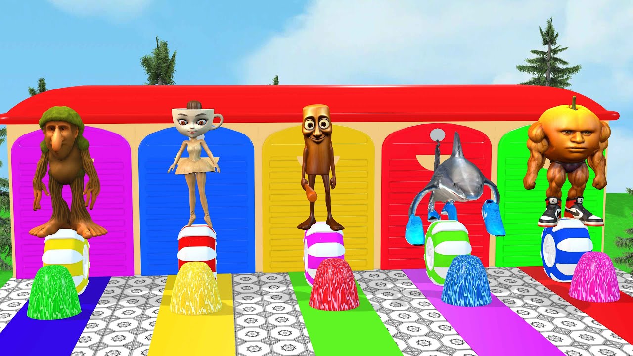 Long Slide Game With Cow Elephant Gorilla Hippopotamus Tiger 3d Animal Game Funny 3d Animals