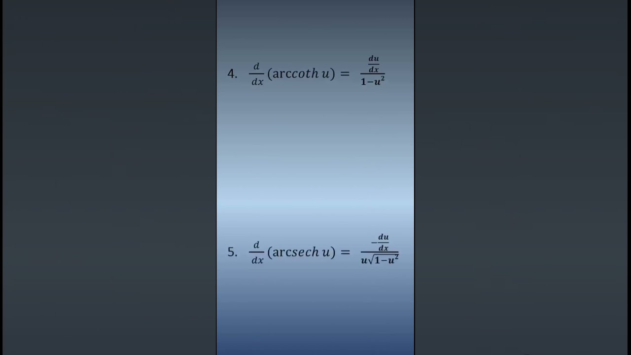 Formulas for Differentiation of Inverse Hyperbolic Functions