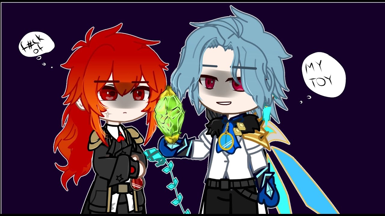 Kaeya, Diluc, Childe, Zhongli reacts to each other //Diluc harem//(2/2)