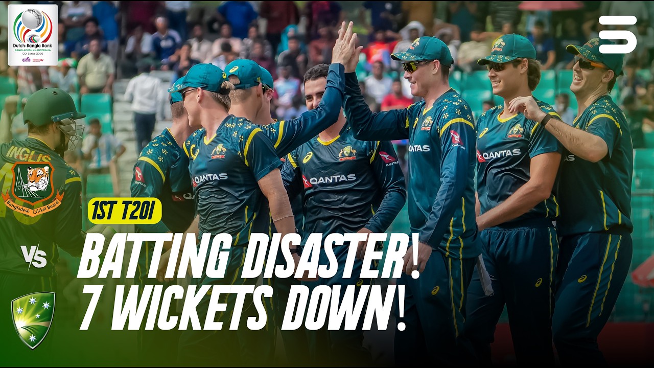 Batting Disaster! 7 Wickets Lost for Just 60 Runs |  Ban vs Aus | M 1 | T20i  Series 2026 | M9K1U
