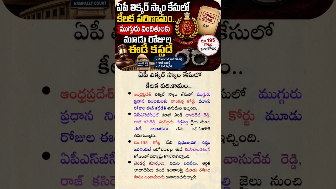 #apliquorcase #liquorscam #apnews #ED #telugunews #andrapradesh #manadesamnews #latestnews