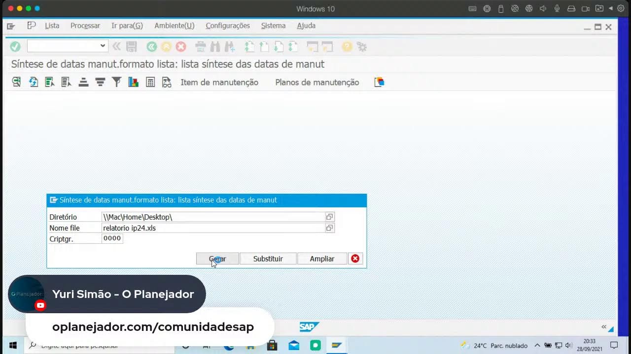 Aula SAP #9 - IP24 A biblioteca de PLANOS do SAP