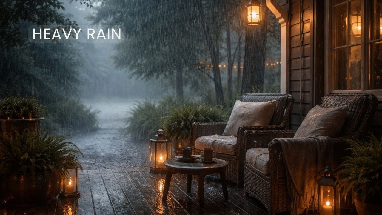 Heavy Rain | 10 Hours of Deep Rain Sounds for Sleep, Relaxation & Focus