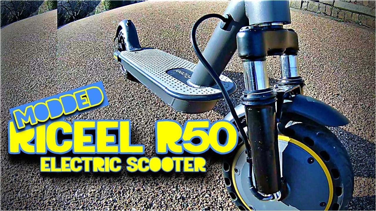 MODDED RICEEL R50 36v 350w Electric Scooter / TEST RIDE With Upgraded £25 eBay Suspension Forks
