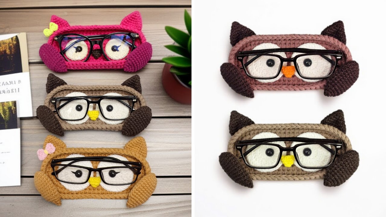Crochet Cute Owl Glasses Holder - Desk Decor Ideas | Step-by-Step Tutorial
