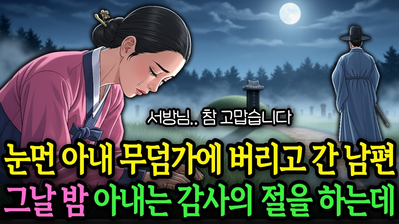 눈먼 아내 무덤가에 버린 남편, 그낭 밤 아내는 원망 대신 감사의 절을 하는데... | 야담 옛날이야기 오디오북 전설 민담 사연