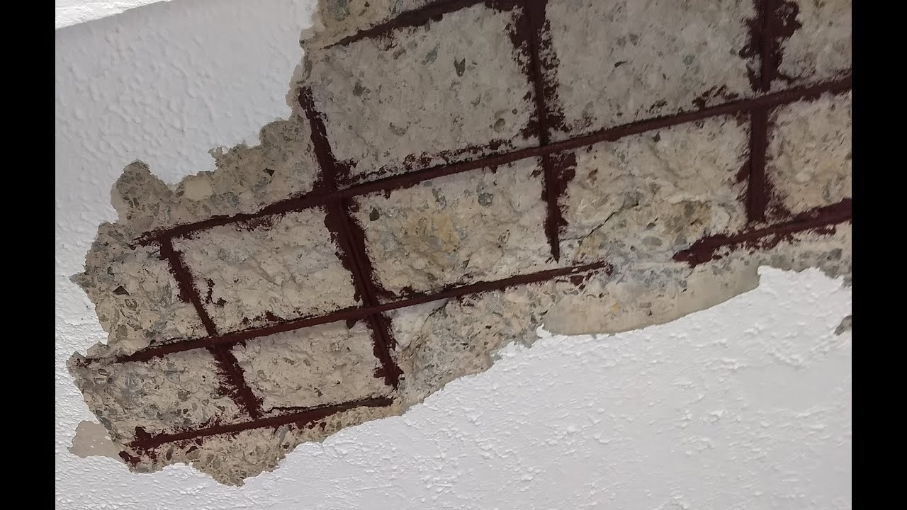 How to repair concrete ceiling tarnish.