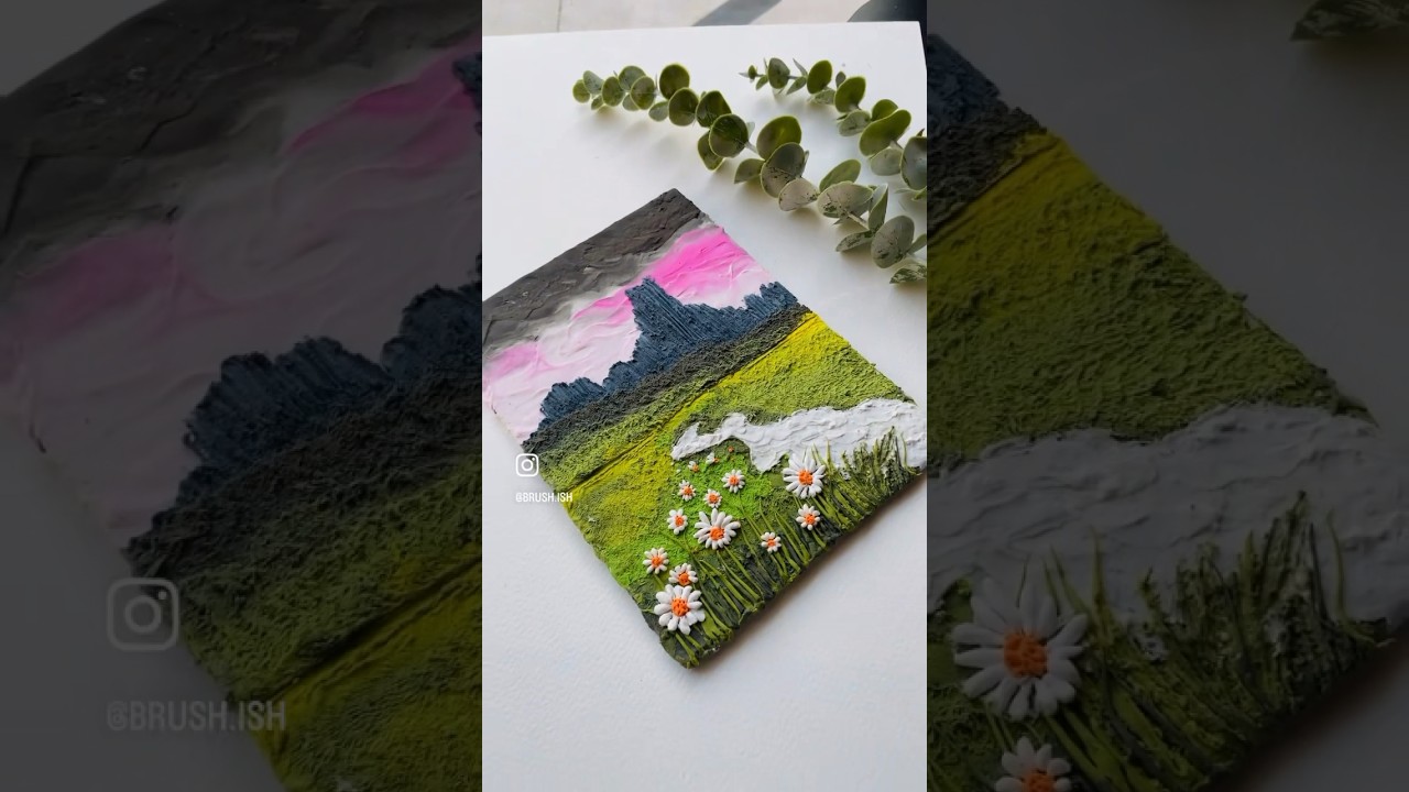 Painting with air dry clay #airdryclay #clayart #diycrafts #diy #diyideas #clayvideos #landscape