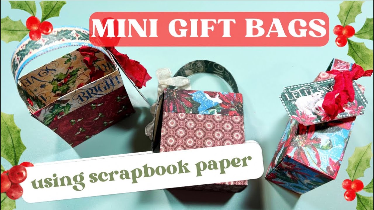 Mini Gift Bags using Scrapbook Paper! 🎁 Christmas in July 2024