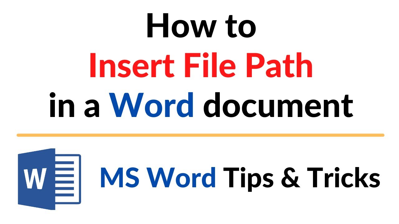 How to Insert File Path in a Word document