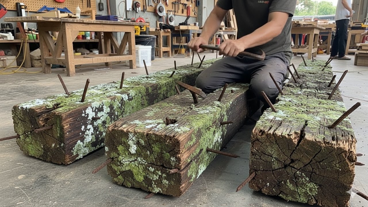 Incredible Transformation: From Old Nailed Wood to Unique High-Value Furniture